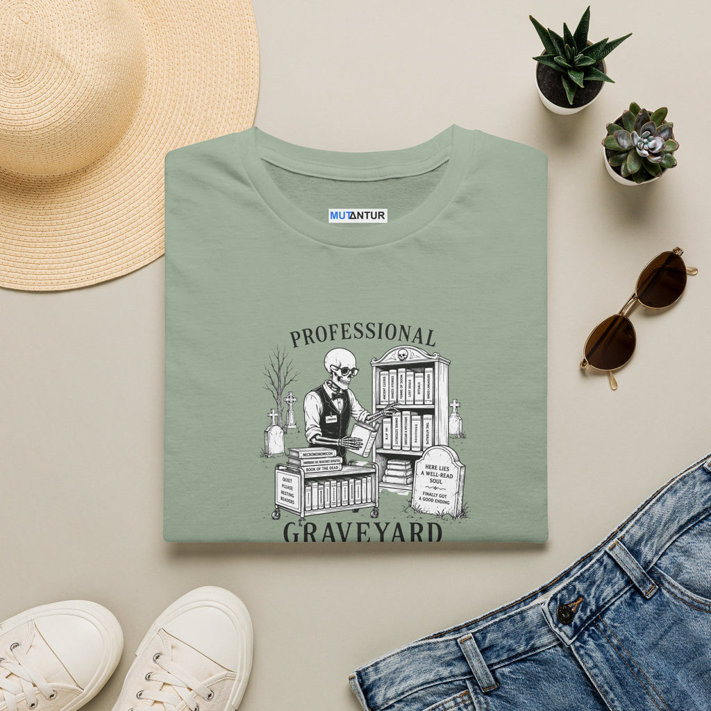 Professional Graveyard Librarian T-Shirt — Funny Gothic Halloween Graphic Tee