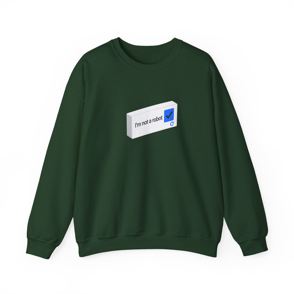 I'm Not a Robot checkbox graphic Sweatshirt | CAPTCHA humor - Mutantur Labs LLC