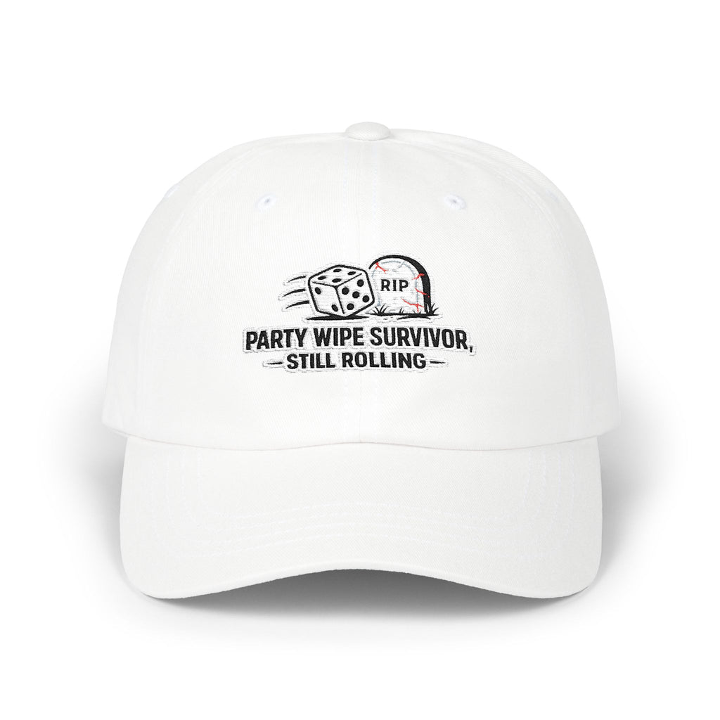 Party Wipe Survivor Baseball Hat | Still Rolling RPG Dice Gamer Cap