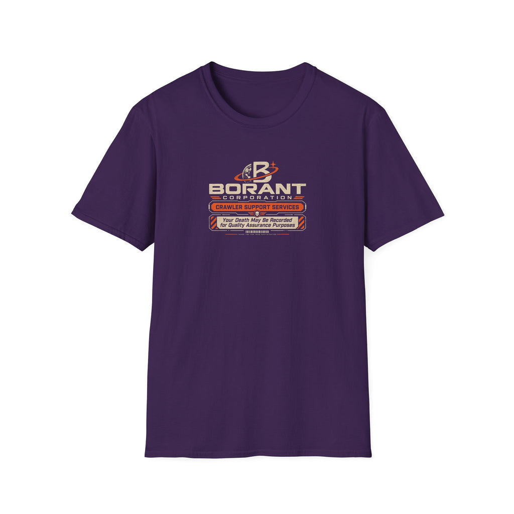 Borant Corporation Crawler Support Services T-Shirt — 'Your Death May Be Recorded' Retro Sci‑Fi Tee