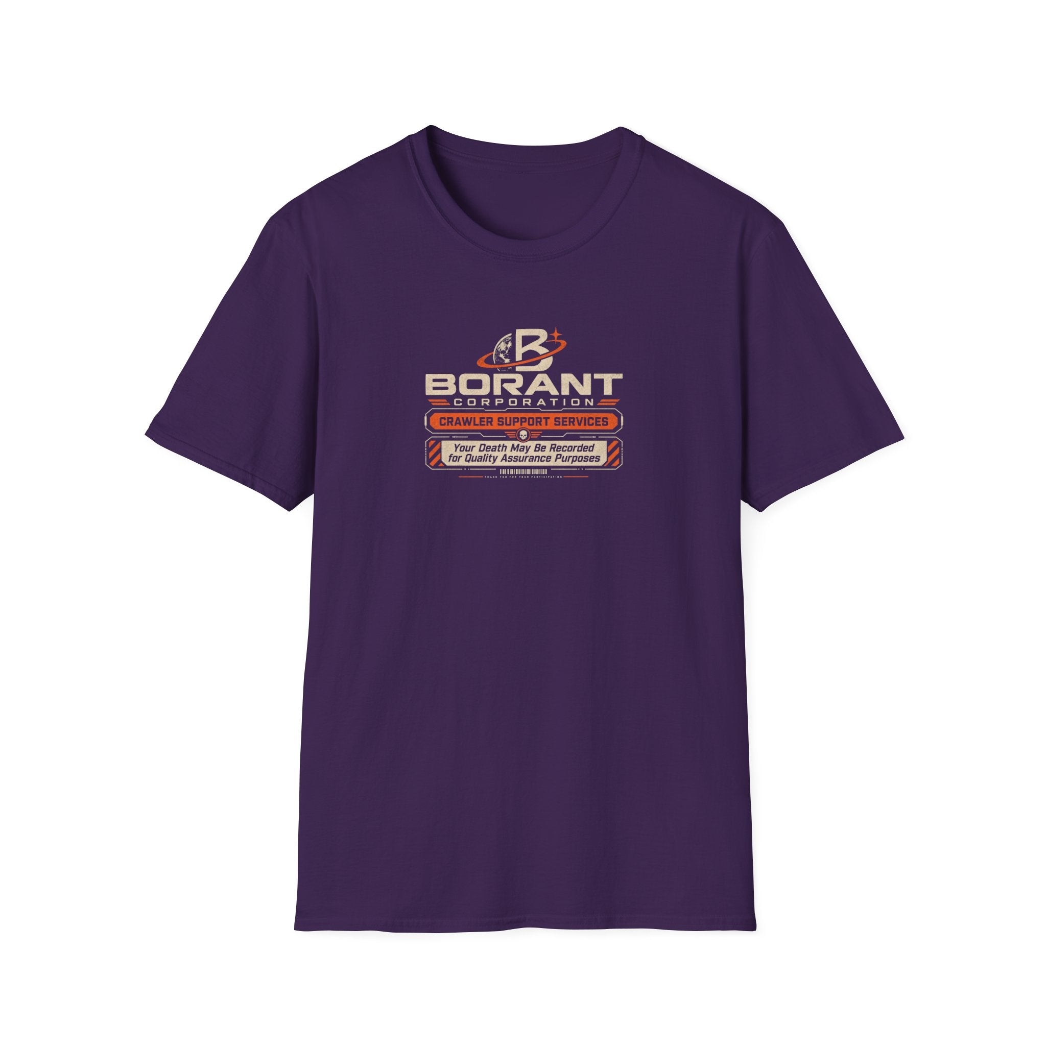 Borant Corporation Crawler Support Services T-Shirt — 'Your Death May Be Recorded' Retro Sci‑Fi Tee