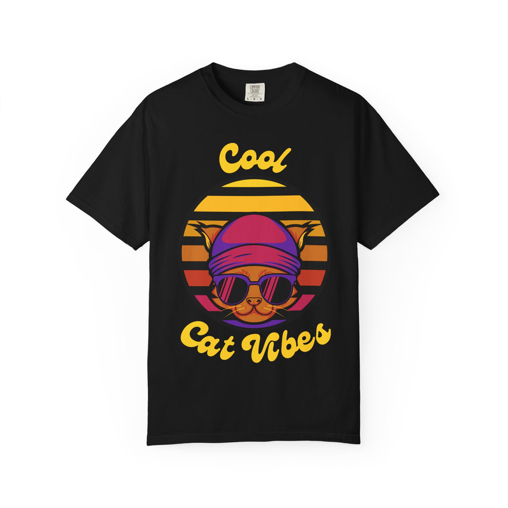 Cool Cat Vibes T-Shirt | Comfort Colors Funny Cat Tee - Mutantur Labs LLC