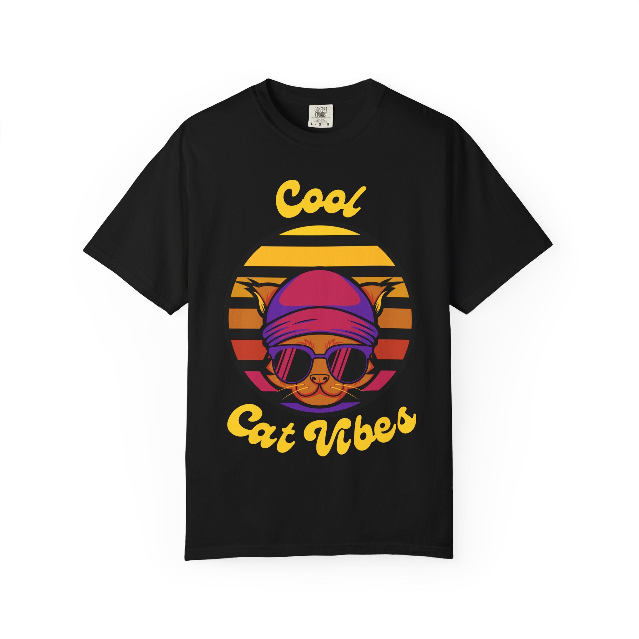 Cool Cat Vibes T-Shirt | Comfort Colors Funny Cat Tee - Mutantur Labs LLC