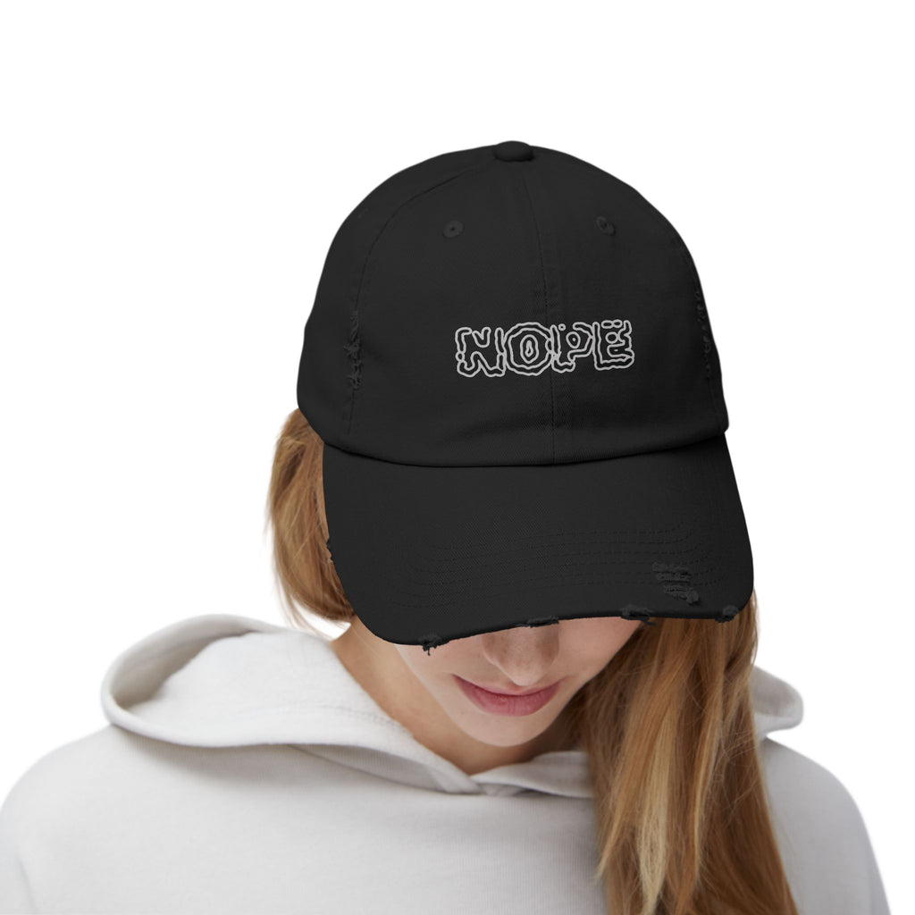 NOPE Distressed Cap Funny Hat - Mutantur Labs LLC