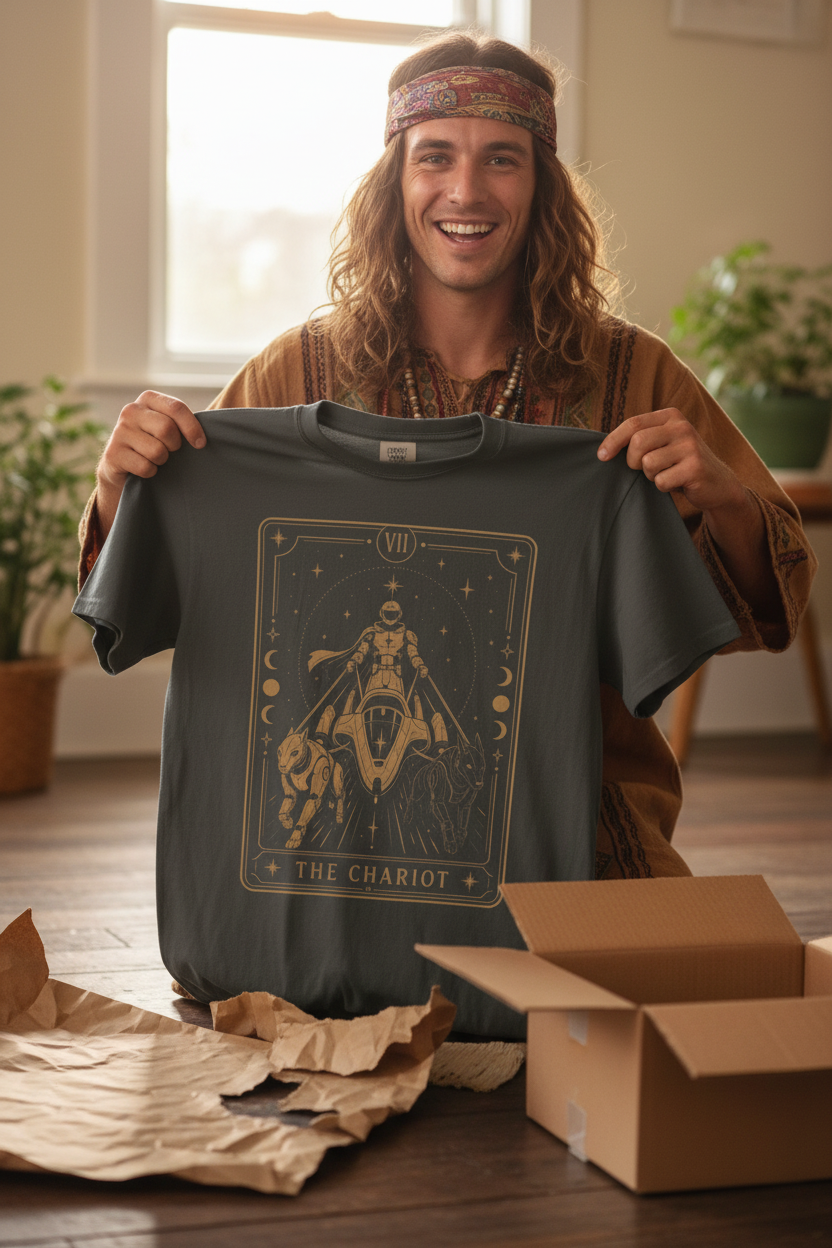 The Chariot Tarot T-Shirt — Future Arcana Mystical Comfort Colors Tee