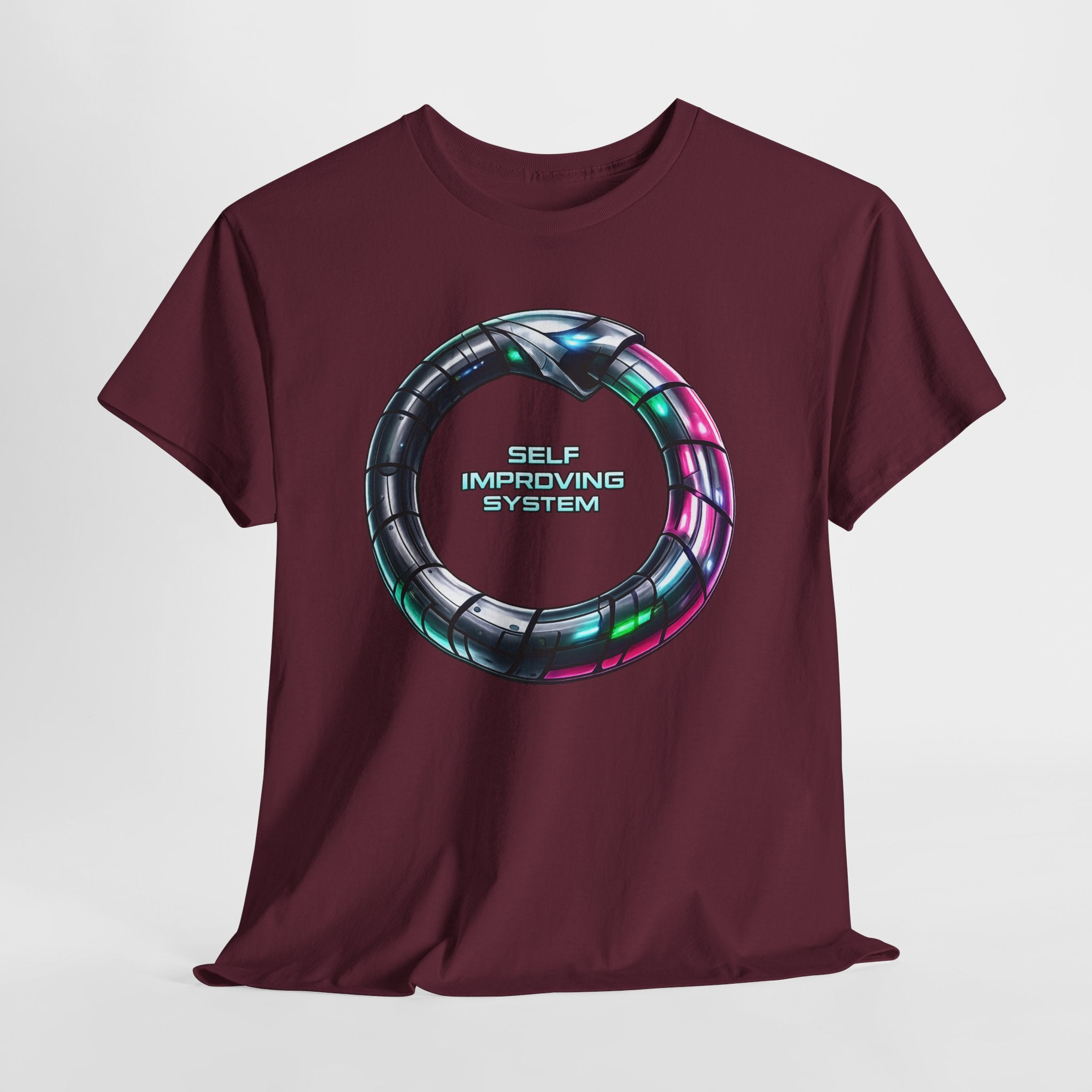 Self Improving System T-Shirt | Retro Futuristic Ouroboros Tee