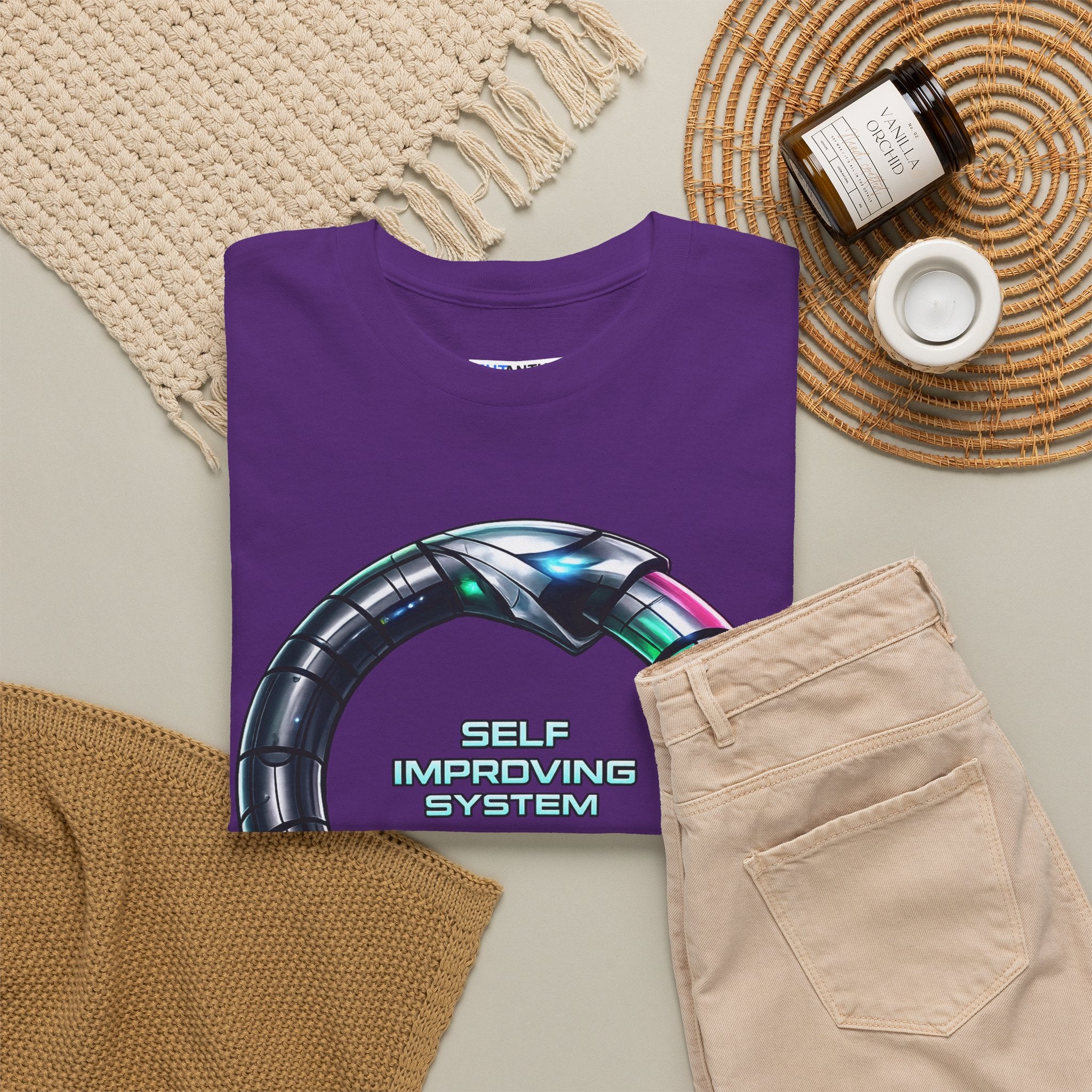 Self Improving System T-Shirt | Retro Futuristic Ouroboros Tee