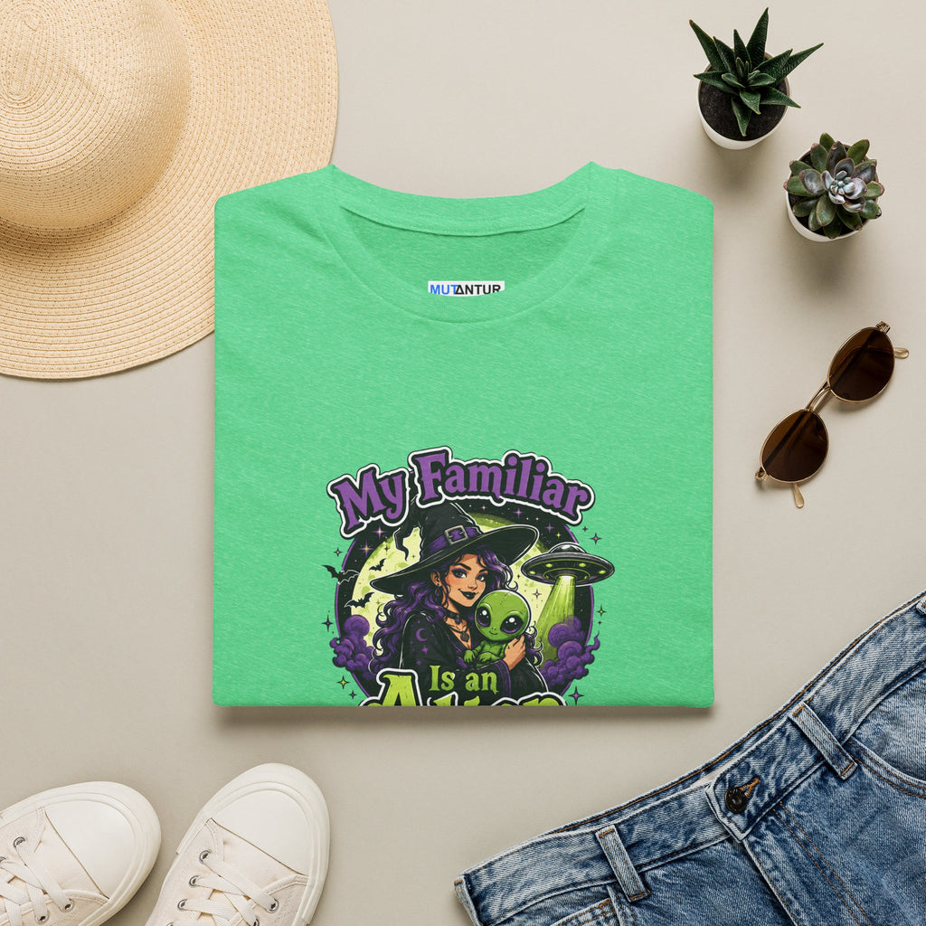 My Familiar Is an Alien T-Shirt — Witch & Cute Alien Graphic Tee