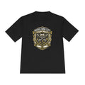 Nerds Who Lift moisture-wicking workout tee, close-up of design