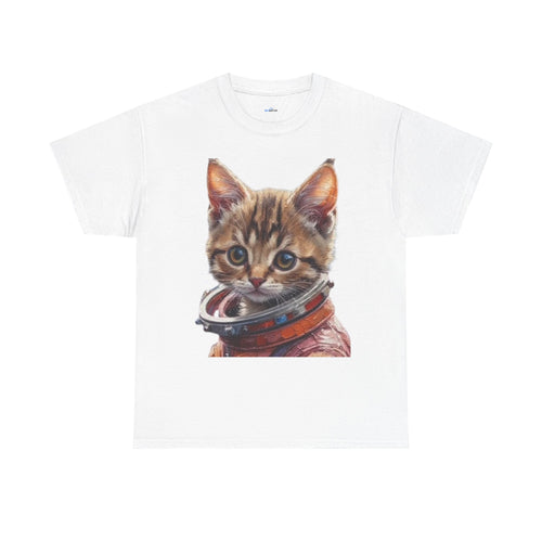 Astronaut Kitty Unisex Heavy Cotton Tee - Mutantur Labs LLC
