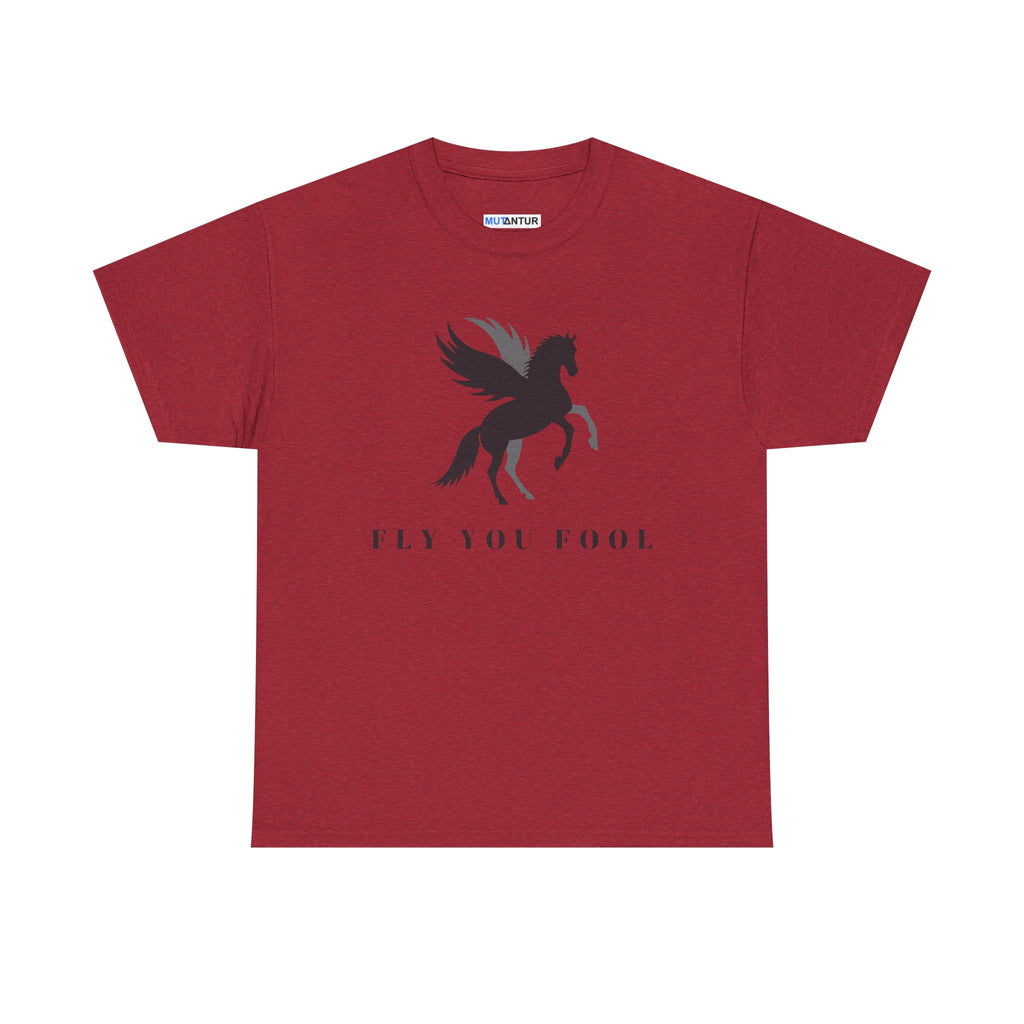 Pegasus silhouette Graphic T-Shirt: Fly You Fool Mythical Horse Tee - Mutantur Labs LLC