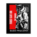 Buzz Pawldrin Cat-Themed Rolled Posters featuring Astronaut Design, Unique Wall Art, First Cat on the Moon