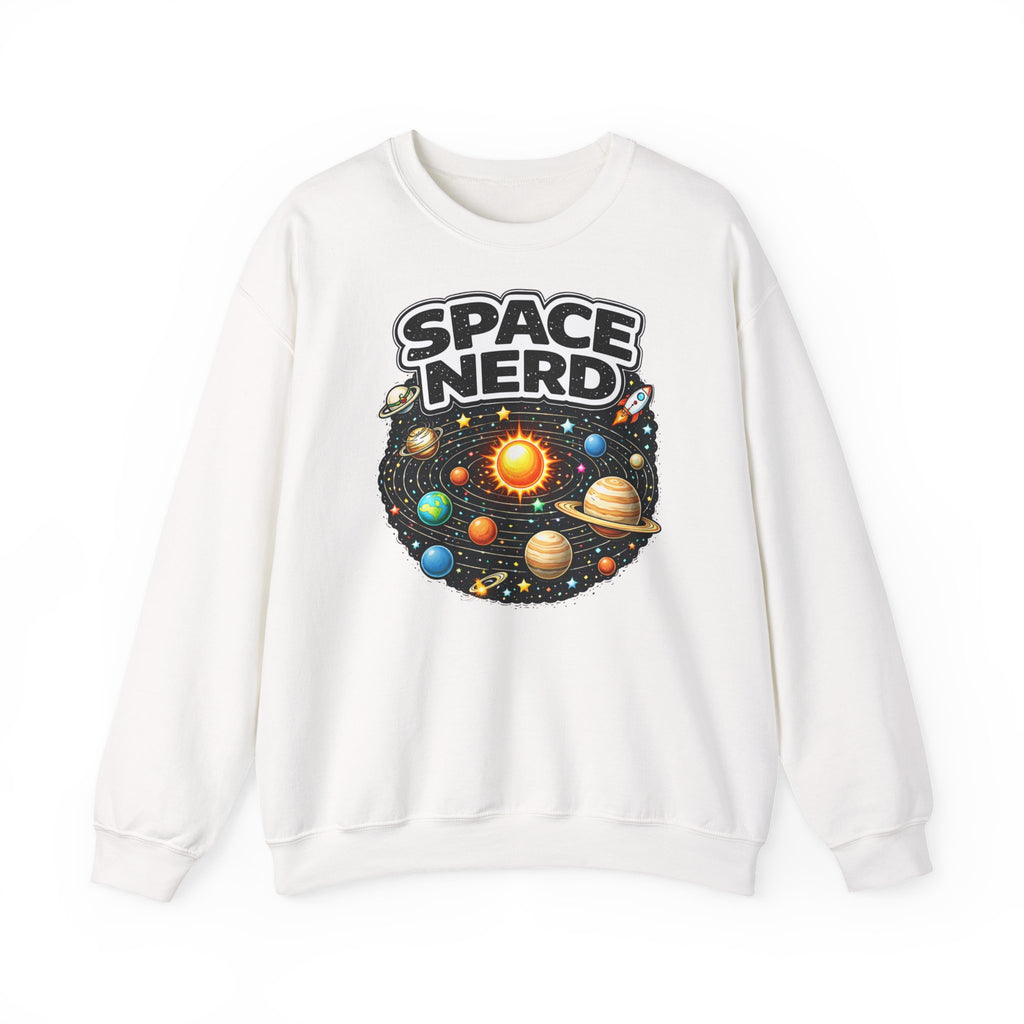 Space Nerd Sweatshirt — Retro Solar System Crewneck for Astronomy Lovers - Mutantur Labs LLC