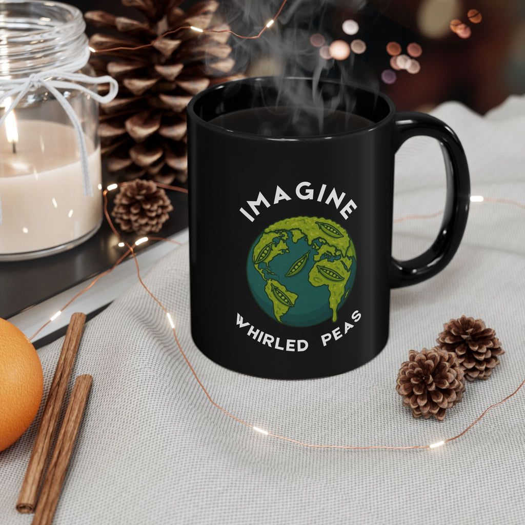 Imagine Whirled Peas Mug | Funny World Peace Pun Coffee Cup - Mutantur Labs LLC