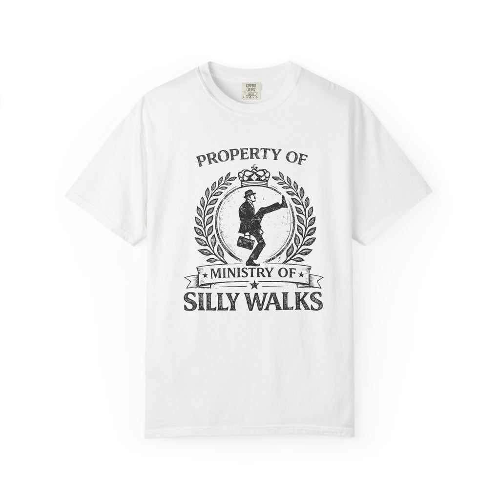 Ministry of Silly Walks T-Shirt Funny python Parody Comfort Colors Tee - Mutantur Labs LLC
