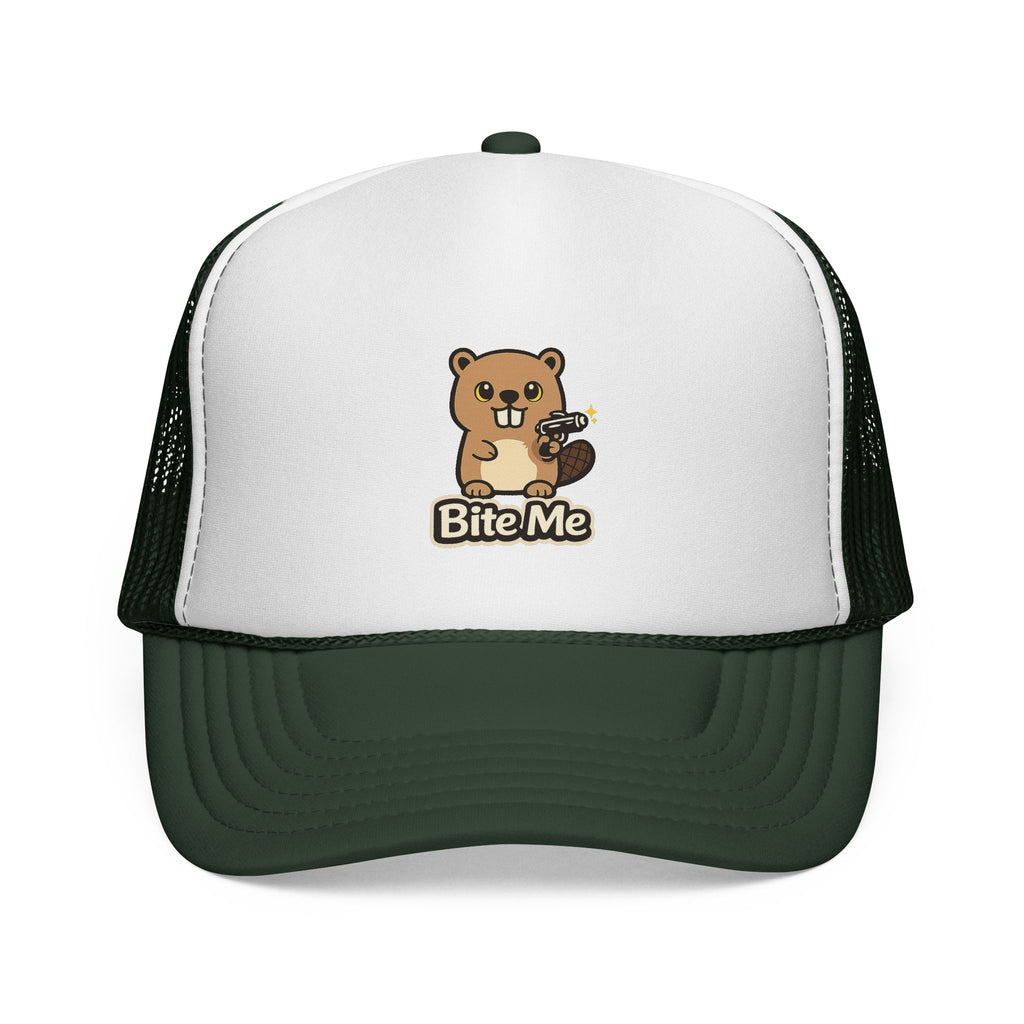 Bite Me Beaver Sci Fi Trucker Hat — Snapback Cap - Mutantur Labs LLC