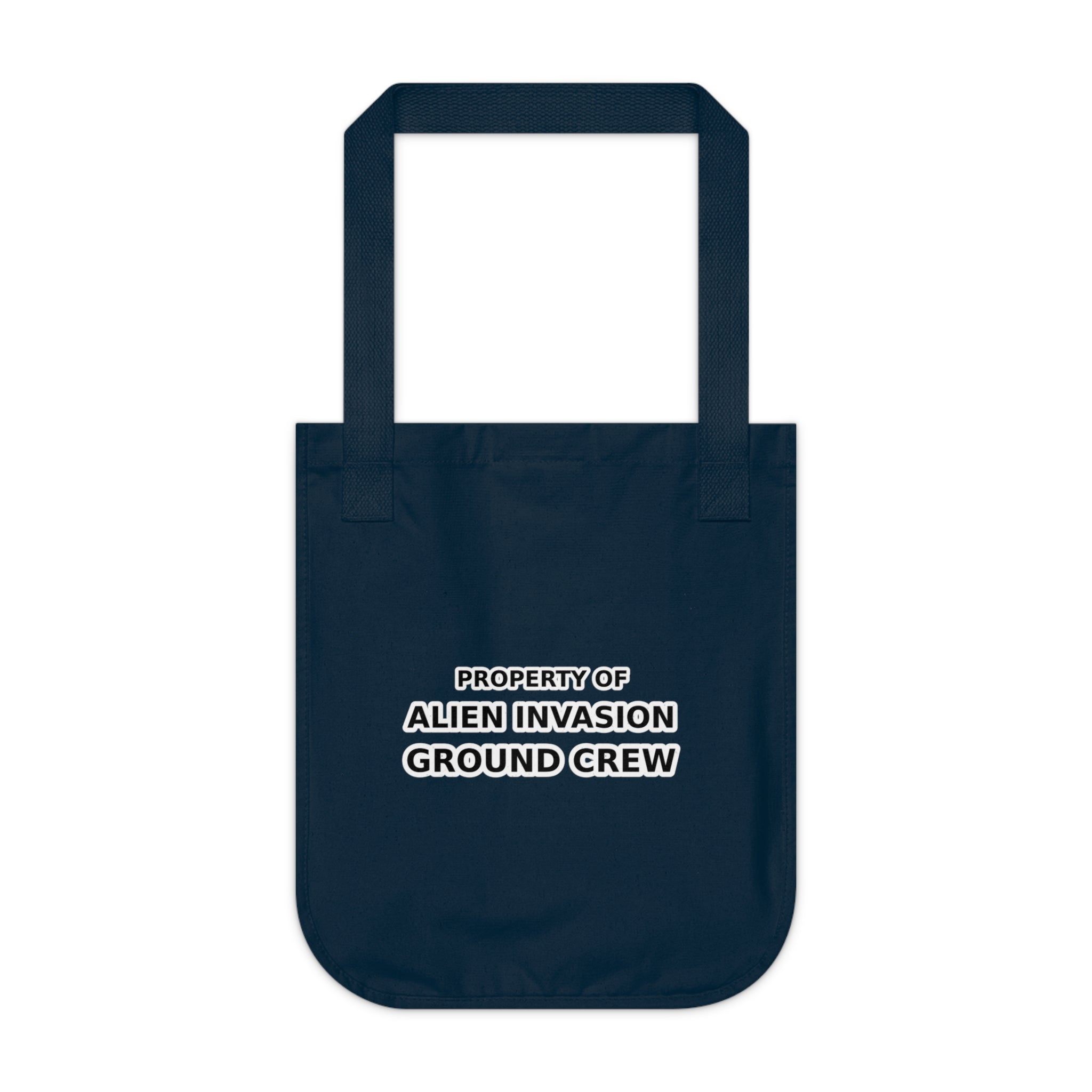 Property of Alien Invasion Ground Crew funny Organic Canvas Tote Bag - Mutantur Labs LLC