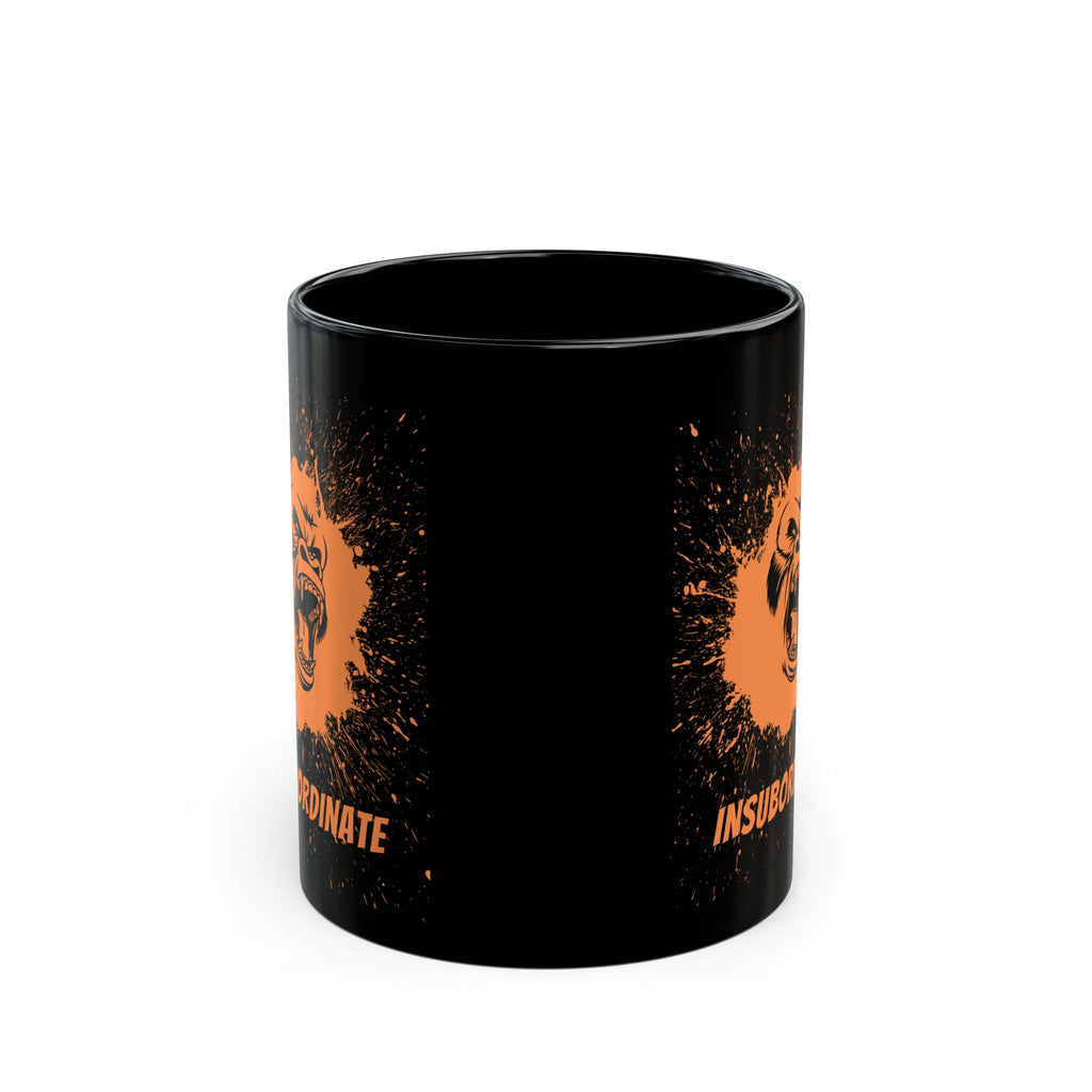 Insubordinate Black Mug — Funny Sarcastic 15oz Ceramic Coffee Cup - Mutantur Labs LLC