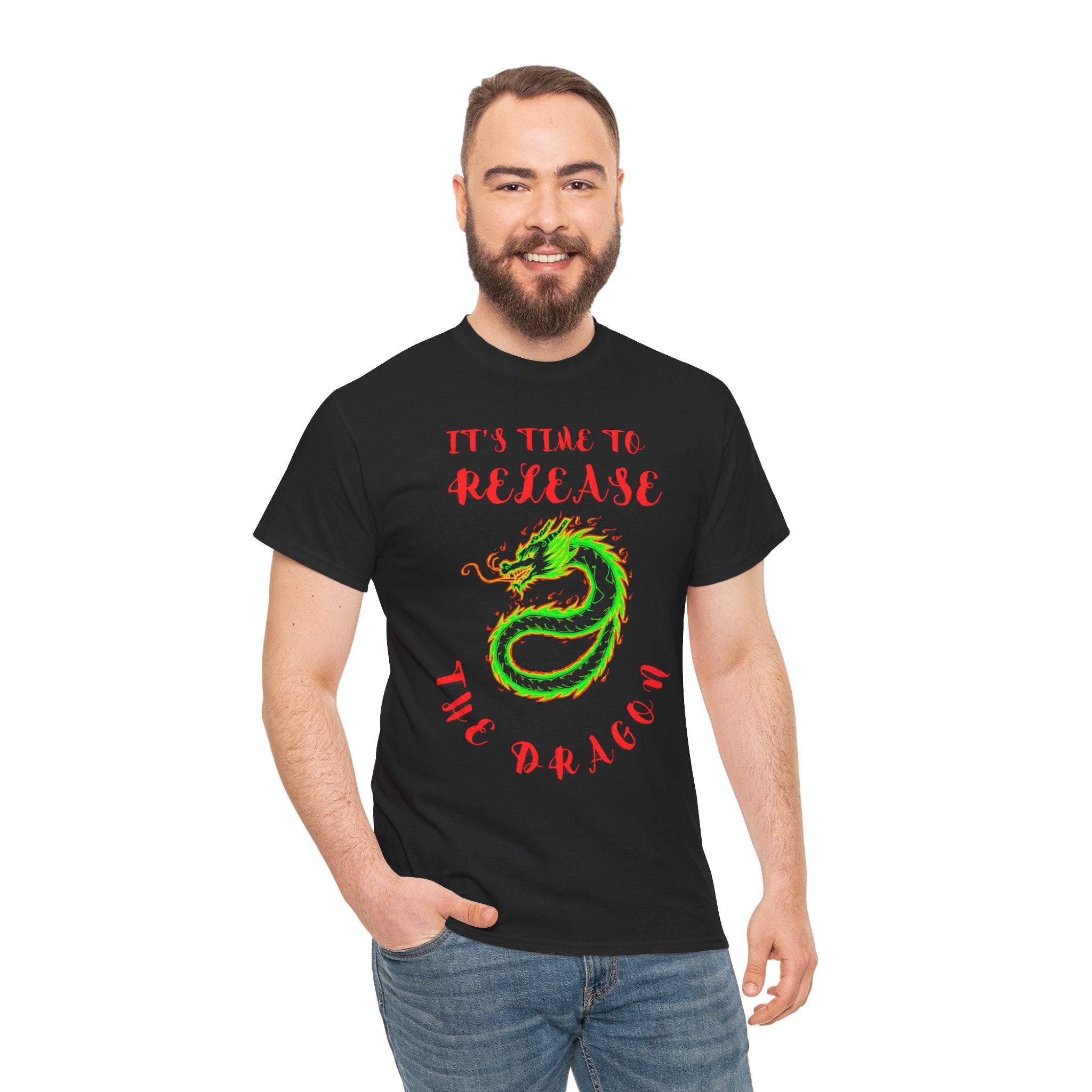 Release the Dragon T-Shirt | Green Dragon Illustration, Retro Script - Mutantur Labs LLC