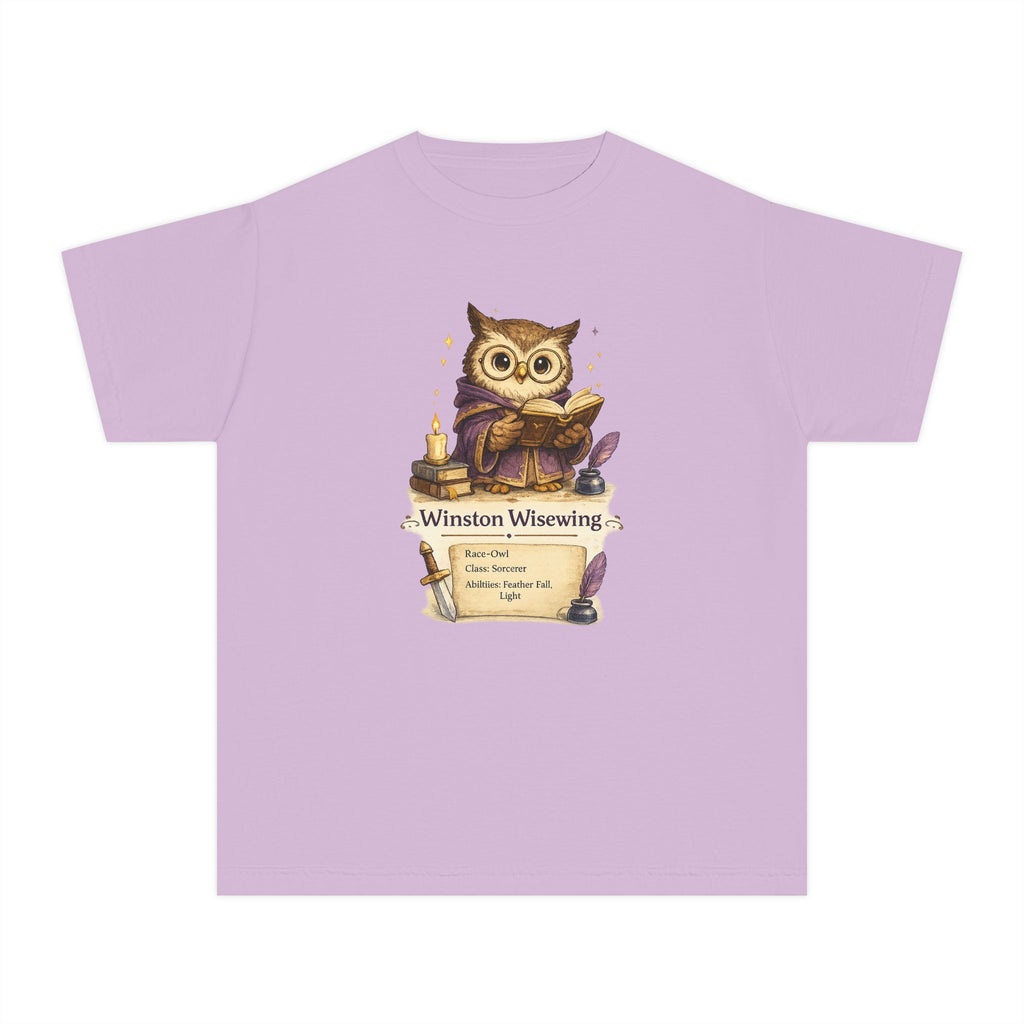 Winston Wisewing Cute Sorcerer Owl Kids Character Tee