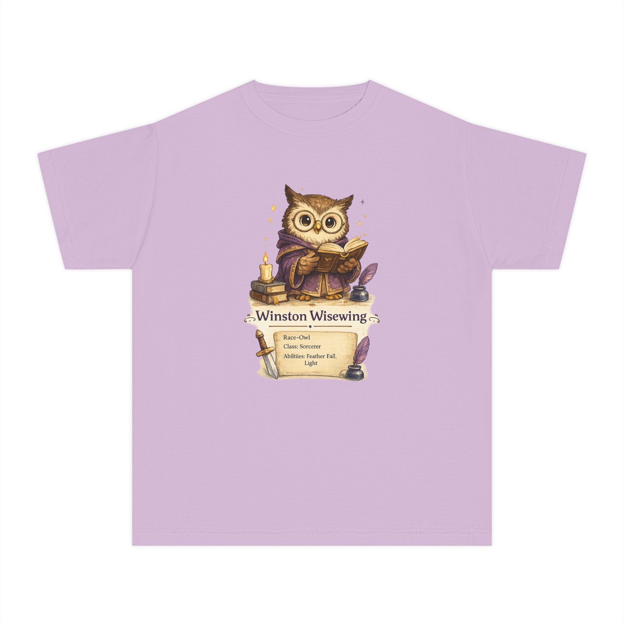 Winston Wisewing Cute Sorcerer Owl Kids Character Tee