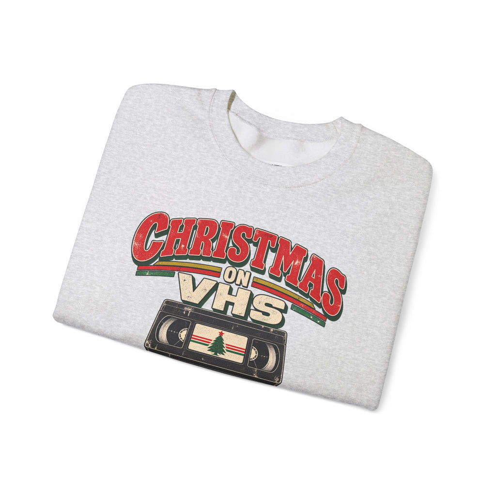 Christmas on VHS Sweatshirt — Retro 80s Vintage Holiday Crewneck