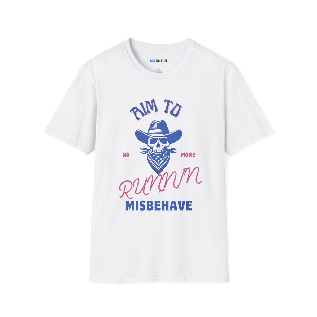 Aim to Misbehave No more Runnin' Skull Cowboy Graphic Tee - Mutantur Labs LLC