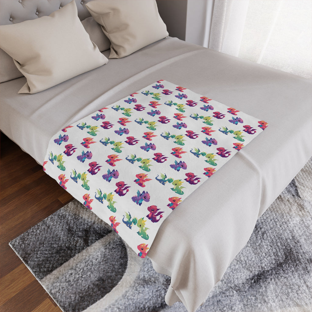 Rainbow Dragon Minky Blanket — Soft Plush Throw for Kids & Nursery - Mutantur Labs LLC