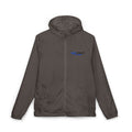 Windbreaker Jacket — Minimal Blue 'MUTANT LABS' Logo Lightweight Hooded Anorak - Mutantur Labs LLC
