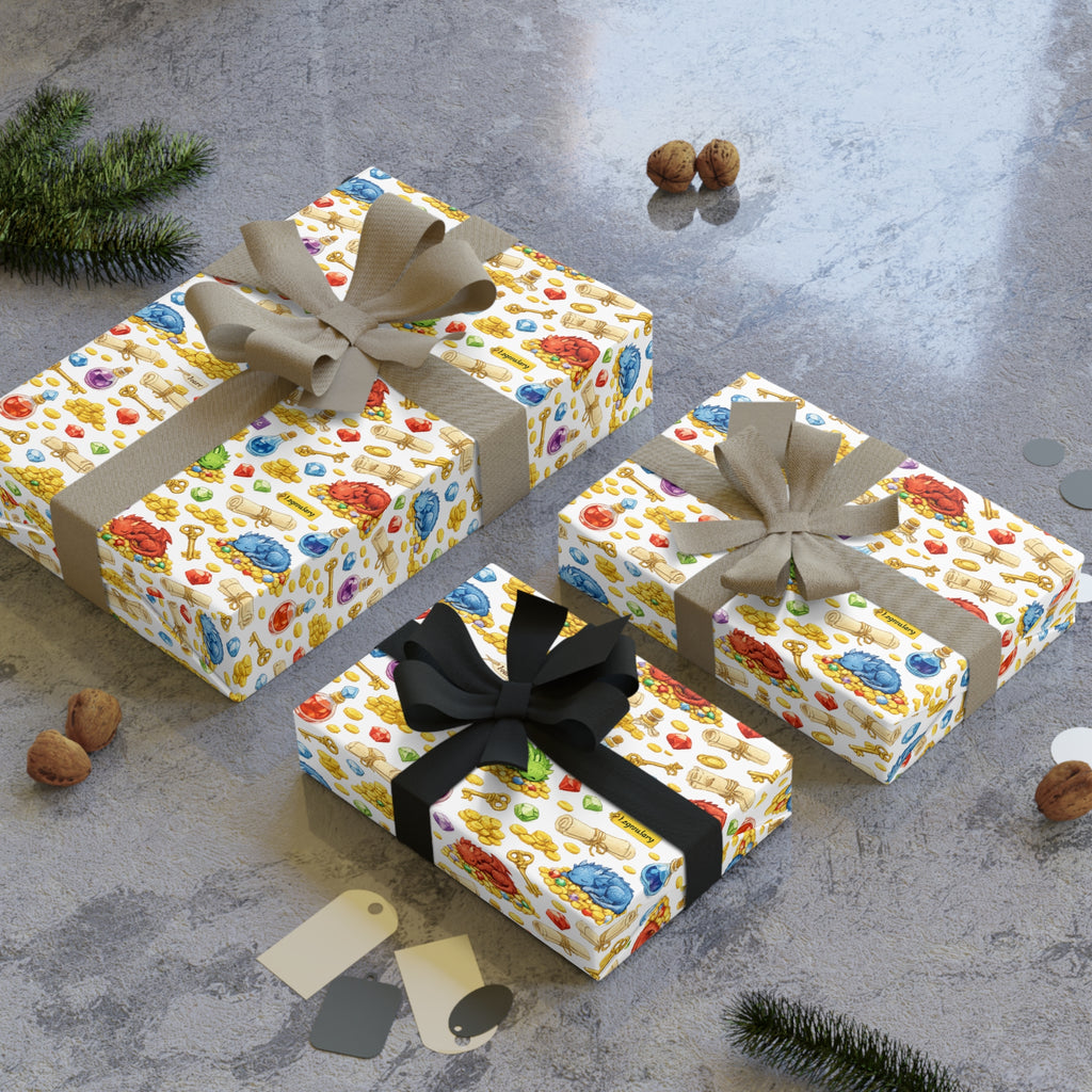 Colorful Cute Sleeping Dragons Gift Wrap Roll – Kids Birthday and Baby Shower Wrapping Paper