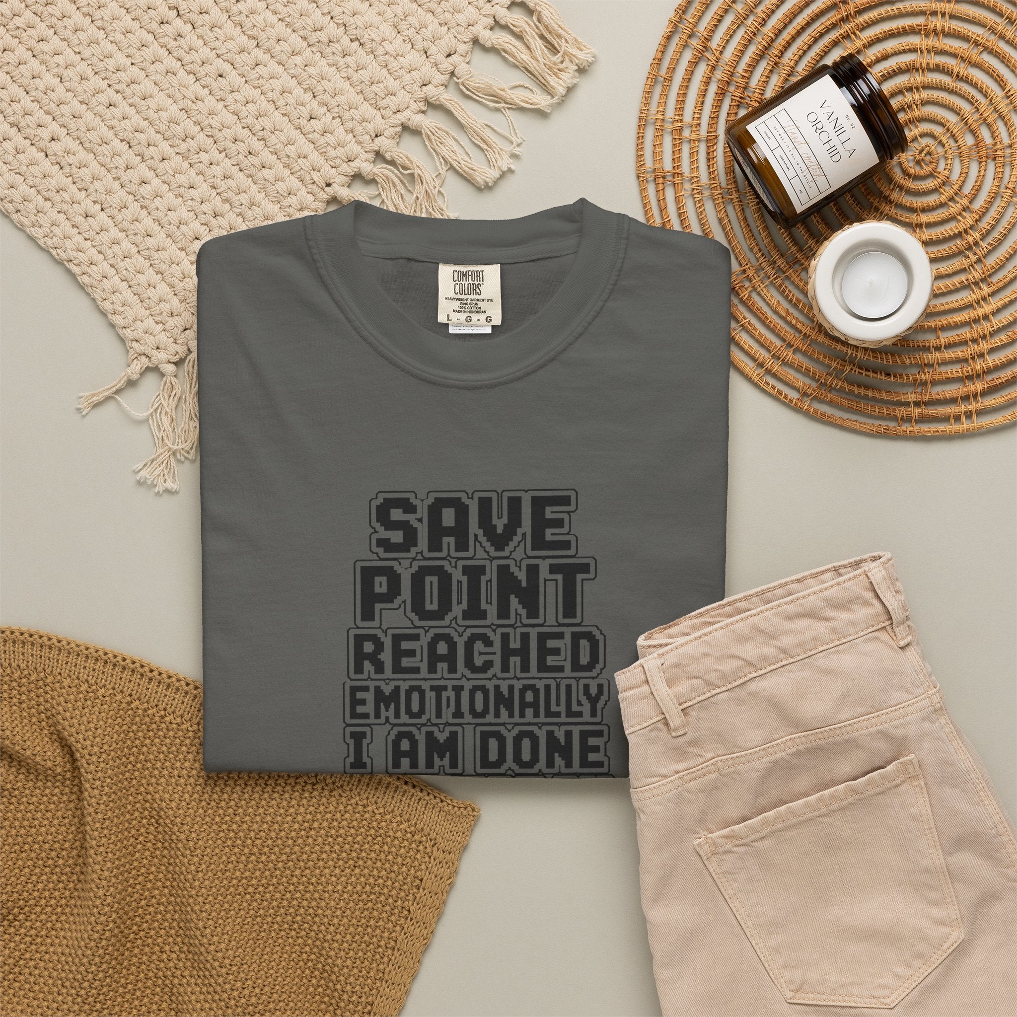 “Save Point Reached — Emotionally I Am Done For Today” Comfort Colors T-Shirt