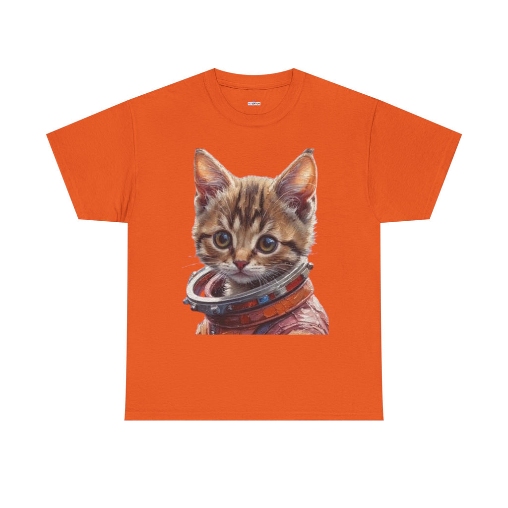 Astronaut Kitty Unisex Heavy Cotton Tee - Mutantur Labs LLC