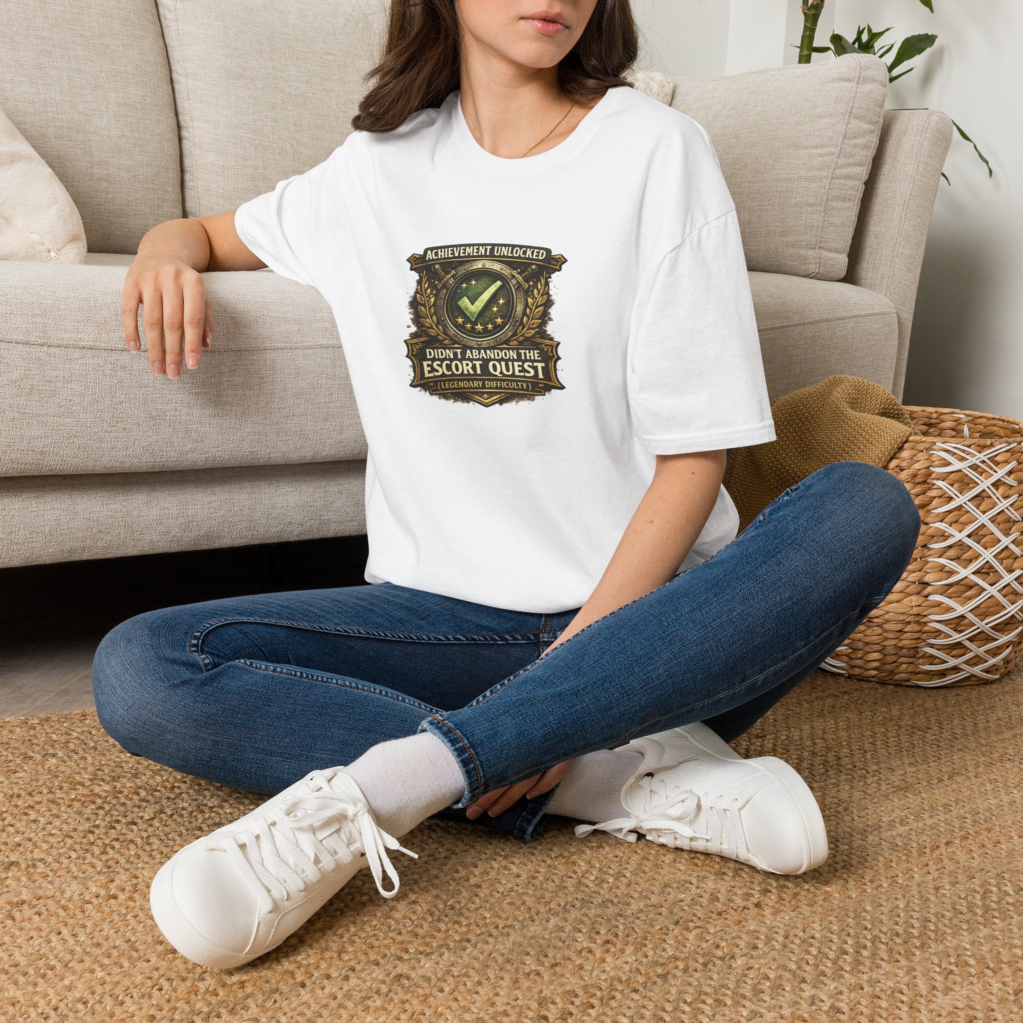 "Achievement Unlocked: Didn't Abandon the Escort Quest" Gamer Tee