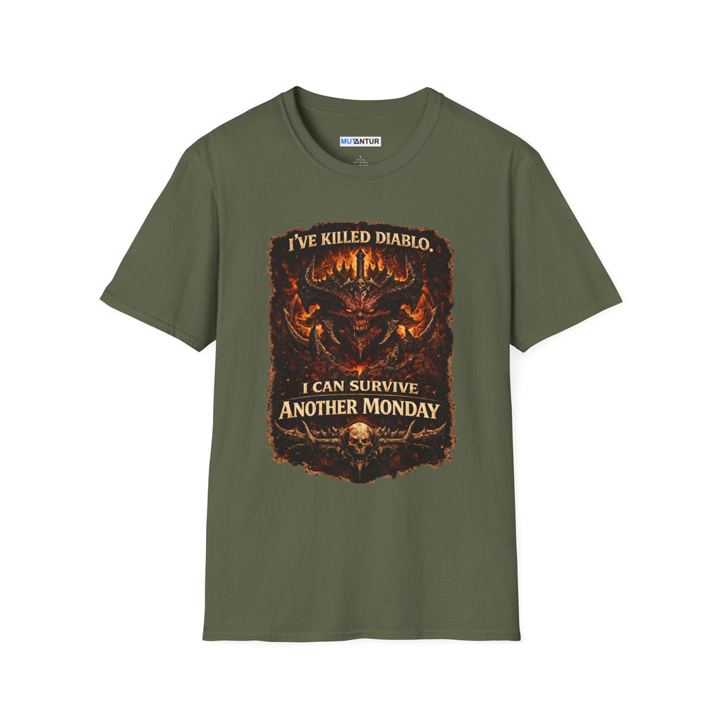 Diablo I Can Survive Another Monday gamer T-Shirt - Mutantur Labs LLC