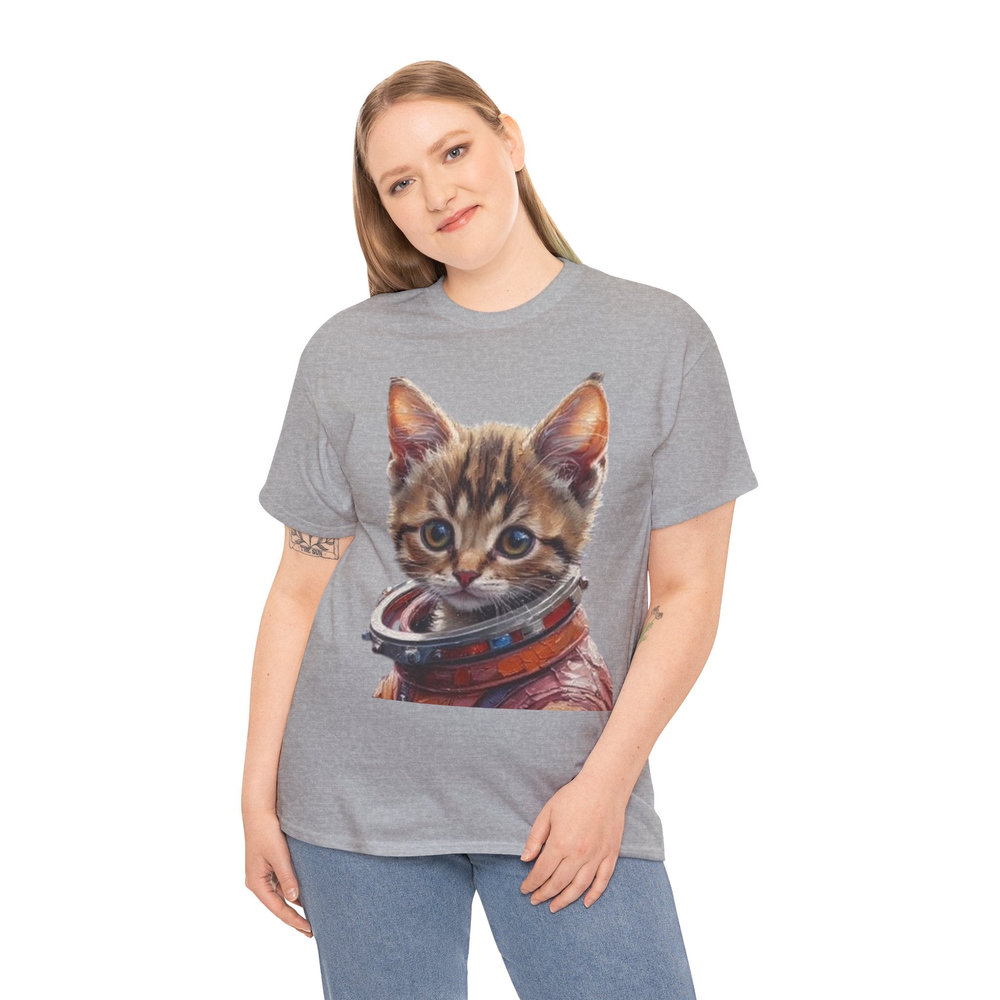Astronaut Kitty Unisex Heavy Cotton Tee