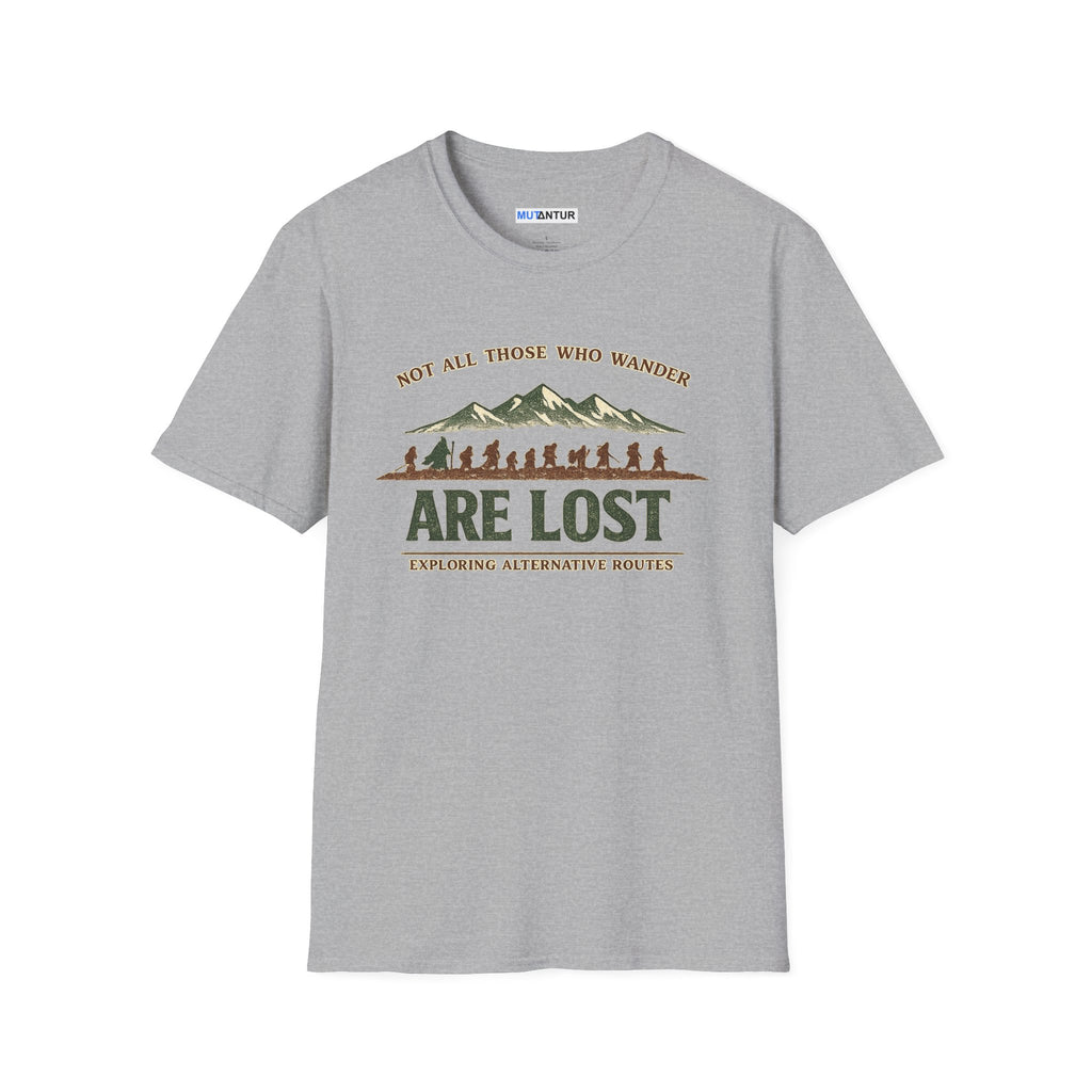 Not All Those Who Wander T-Shirt | Are Lost Exploring Alternative Routes Tee | Vintage Hiking Adventure Shirt