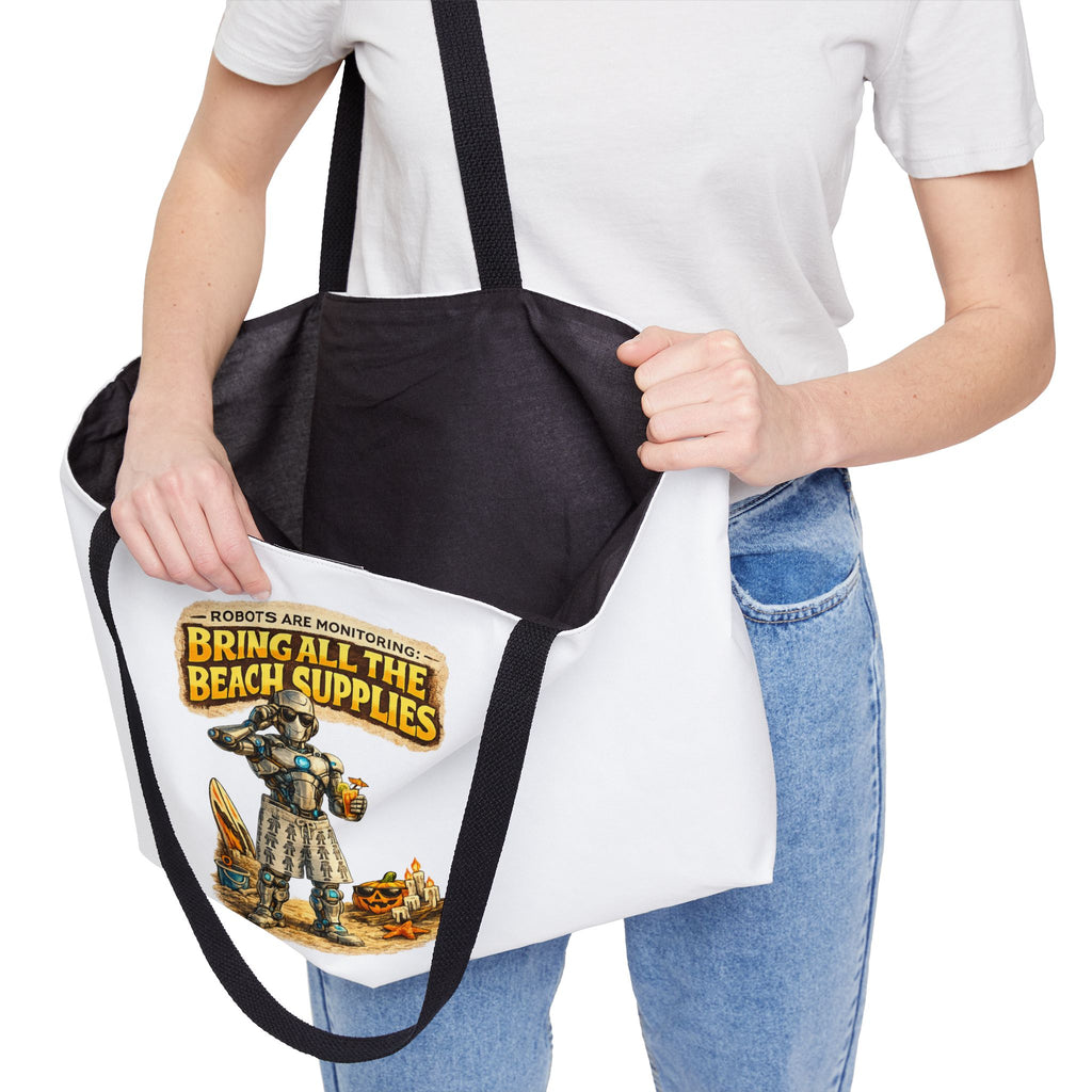 Weekender Tote Bag — "Bring All the Beach Supplies" Robots Are Monitoring Beach Tote