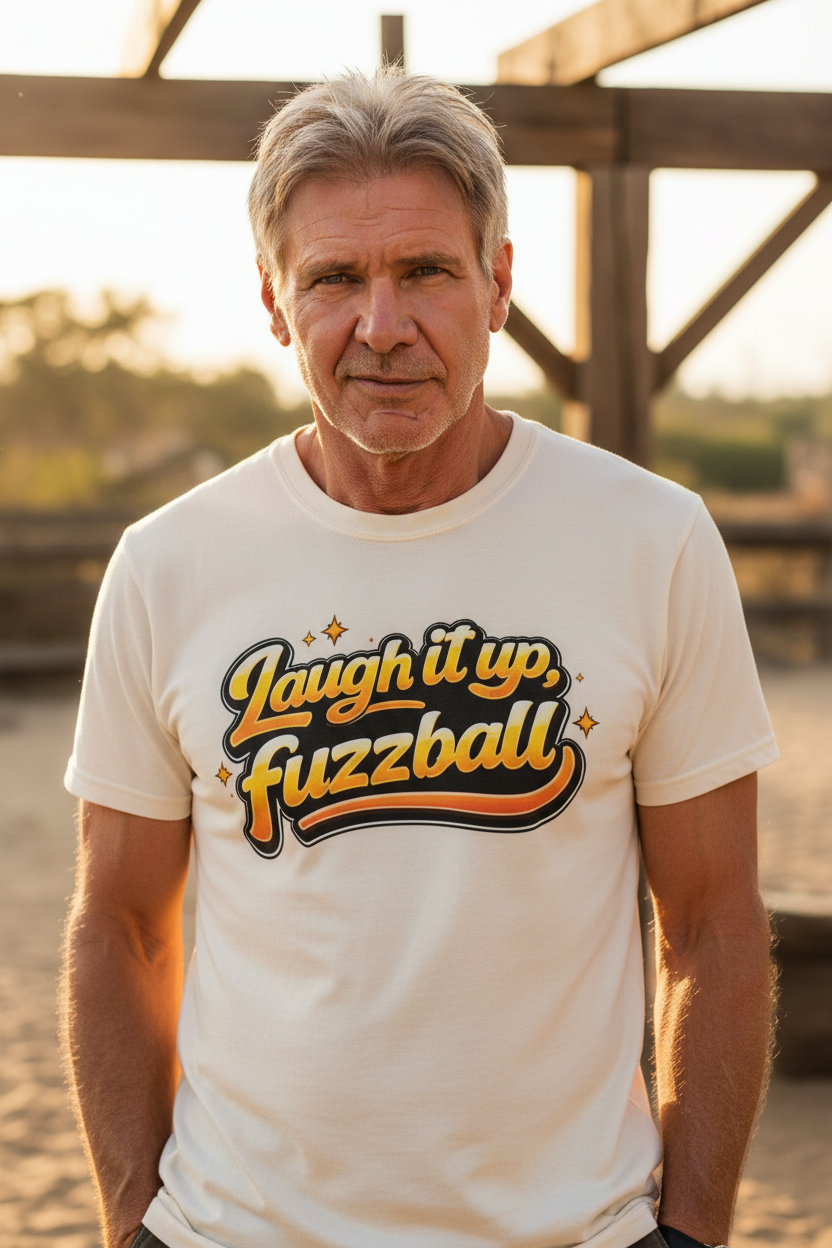 Laugh it up Fuzzball T-shirt | Retro Script Graphic Comfort Colors Tee - Mutantur Labs LLC