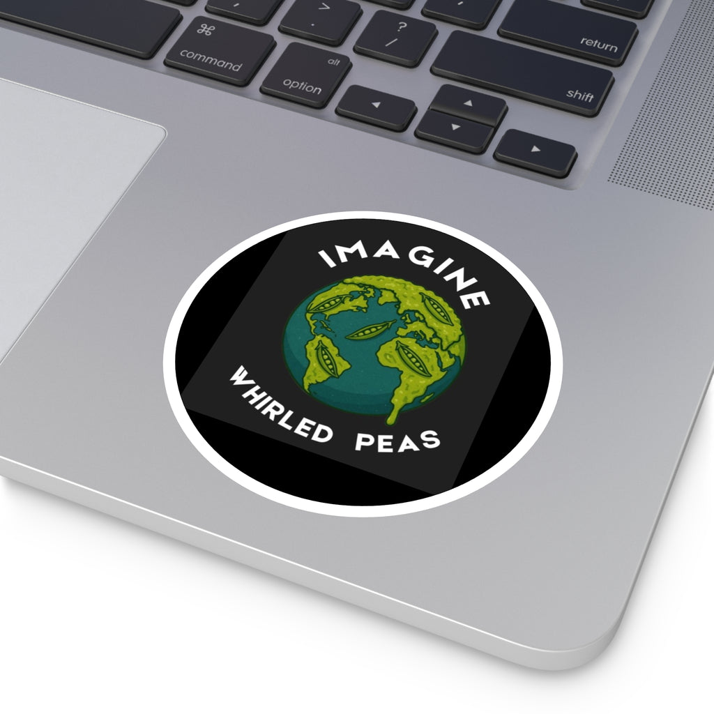 Imagine Whirled Peas Sticker – Playful World Peace Pun Vinyl Decal - Mutantur Labs LLC