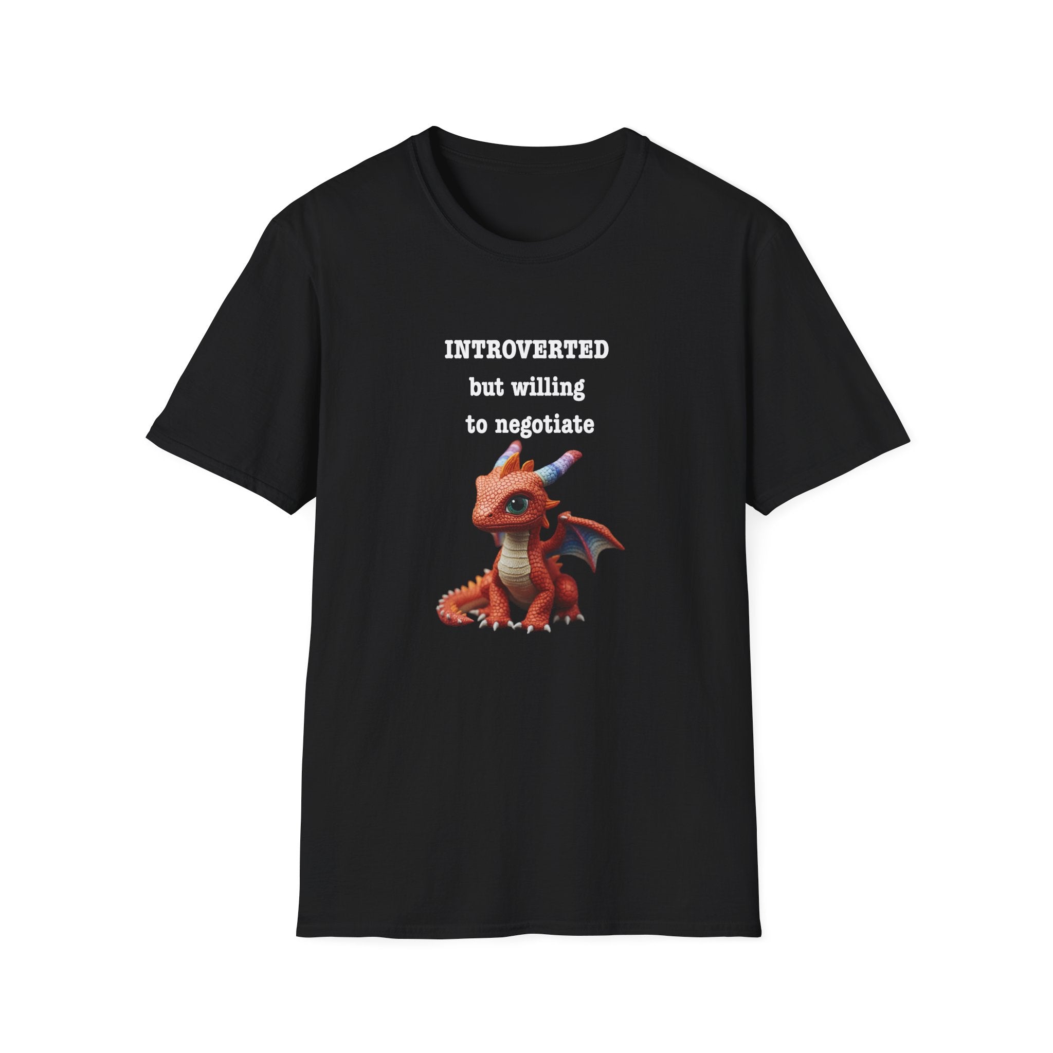 Introverted but Willing to Negotiate T-Shirt — Cute Dragon Graphic Tee - Mutantur Labs LLC