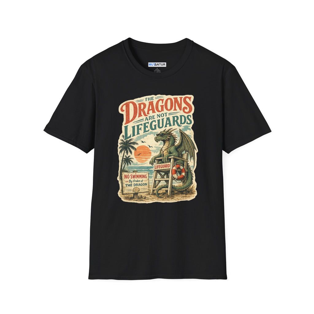 Dragons Are Not Lifeguards T-Shirt — Retro Beach Dragon Graphic Tee - Mutantur Labs LLC