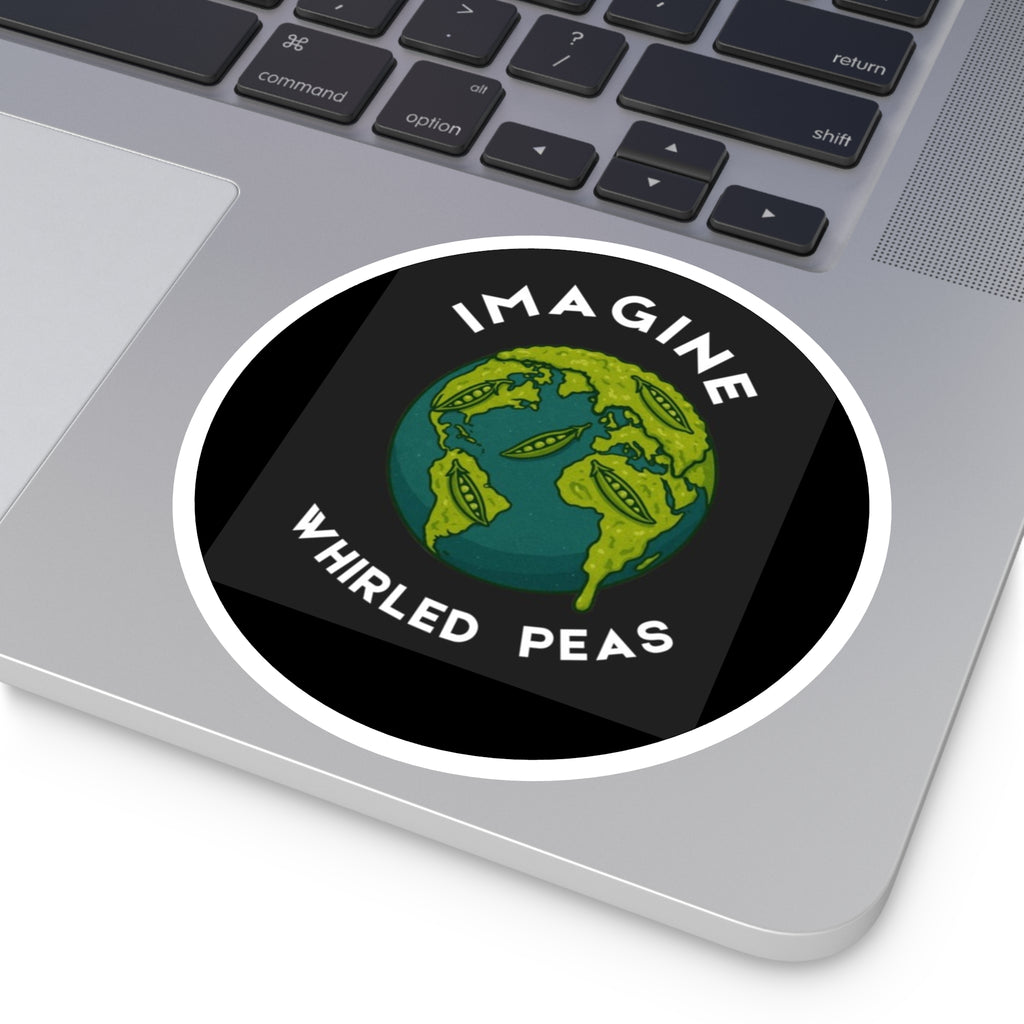 Imagine Whirled Peas Sticker – Playful World Peace Pun Vinyl Decal - Mutantur Labs LLC