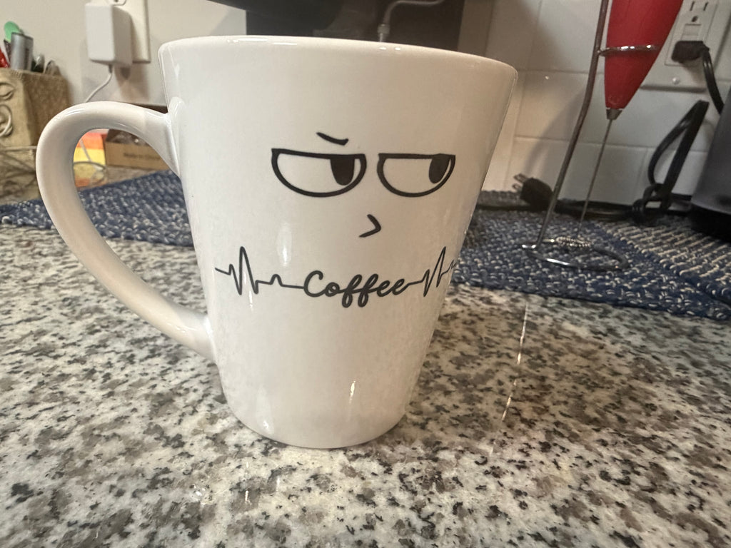 Coffee Heartbeat Mug | Minimal Funny Latte Coffee Cup - Mutantur Labs LLC
