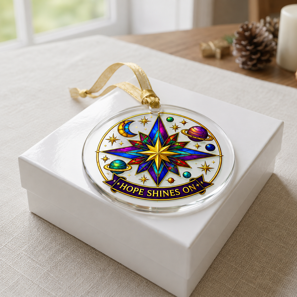 Hope Shines On Celestial Glass Ornament