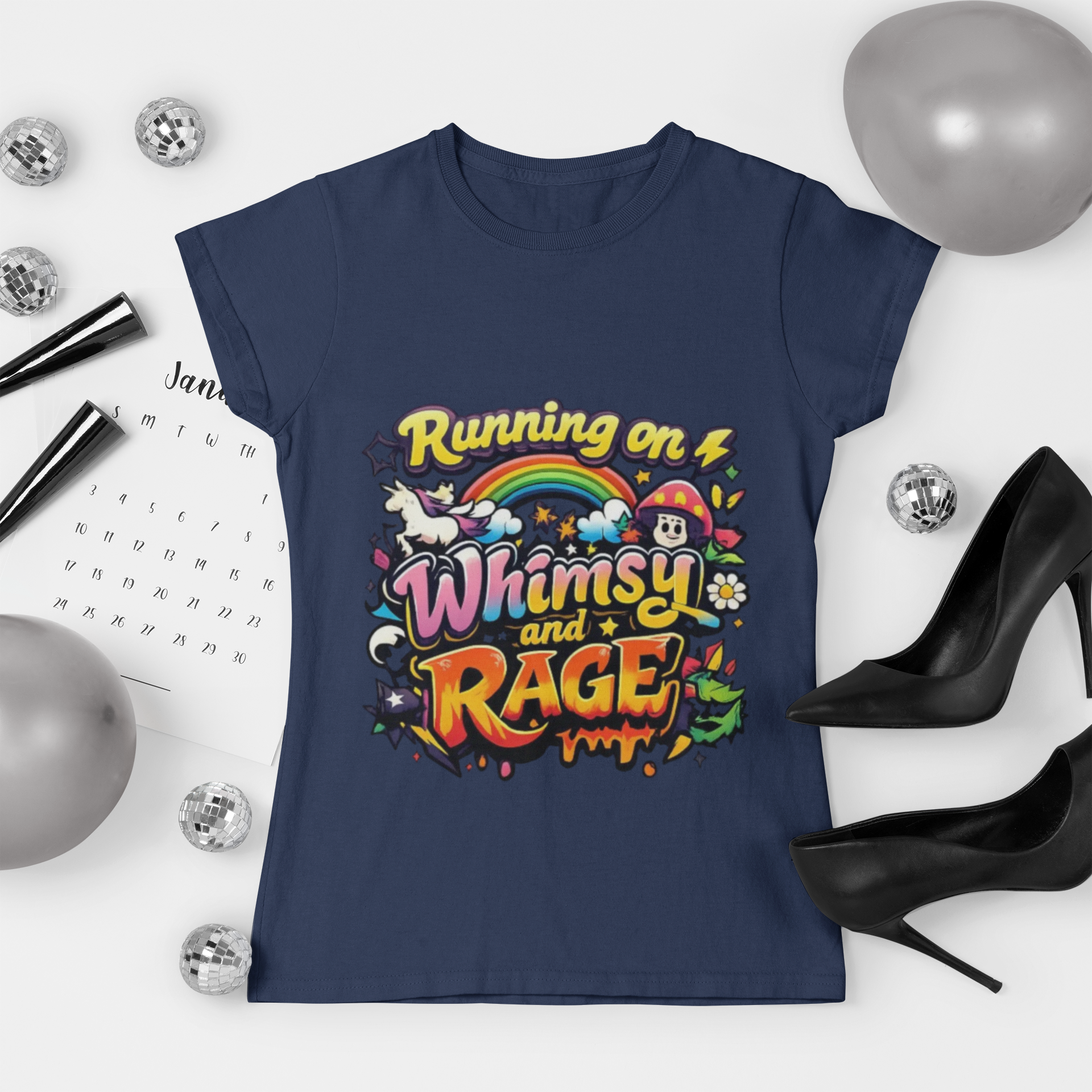 Running on Whimsy and Rage Tee - Mutantur Labs LLC