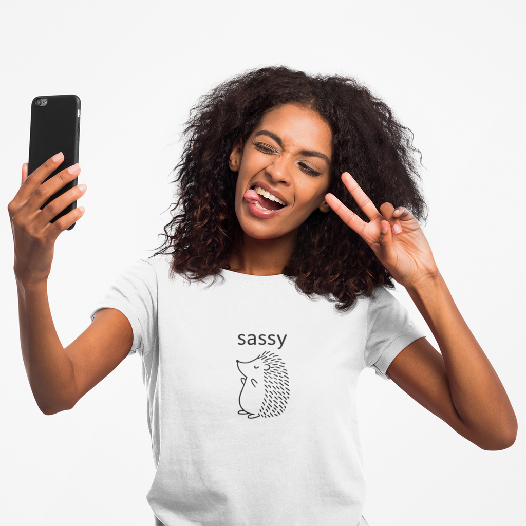 Sassy hedgehog Tee — Minimal Cute Graphic T-Shirt - Mutantur Labs LLC