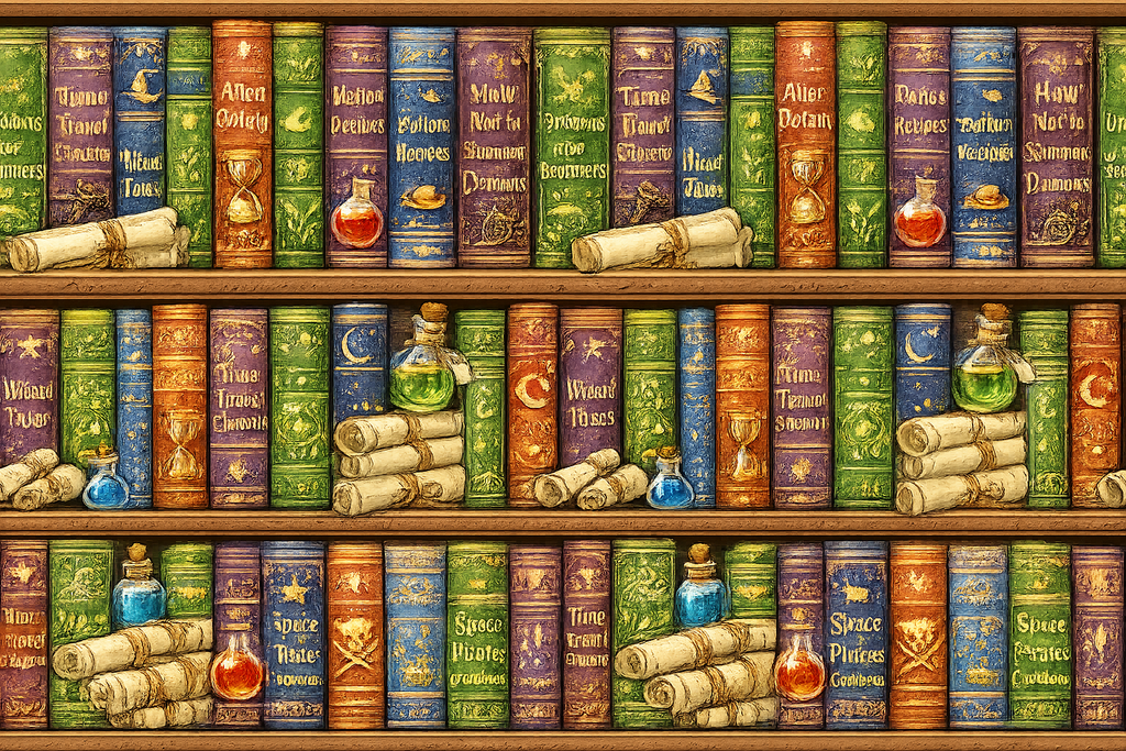 Booklover Gift Wrap Roll — Library Bookshelf Pattern Wrapping Paper