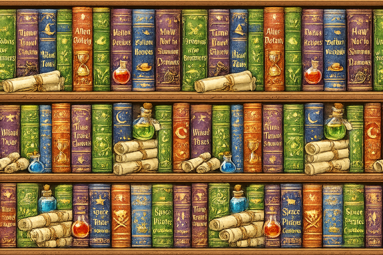 Booklover Gift Wrap Roll — Library Bookshelf Pattern Wrapping Paper