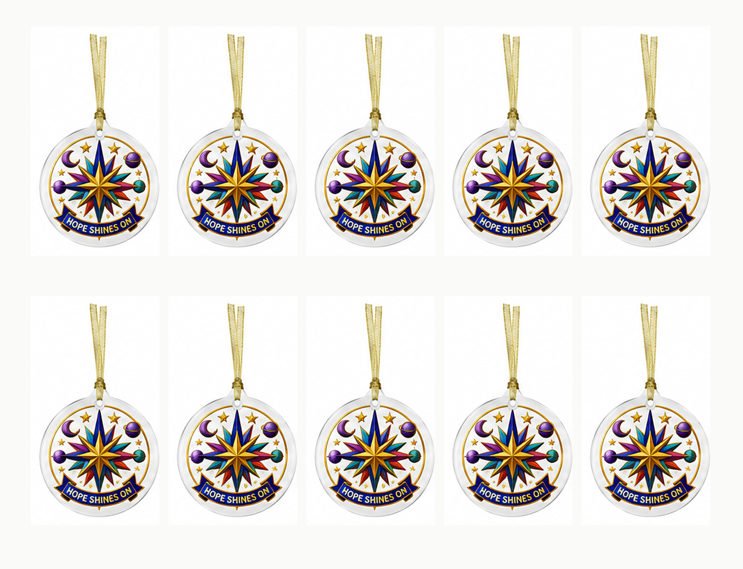 Hope Shines On Celestial Glass Ornament