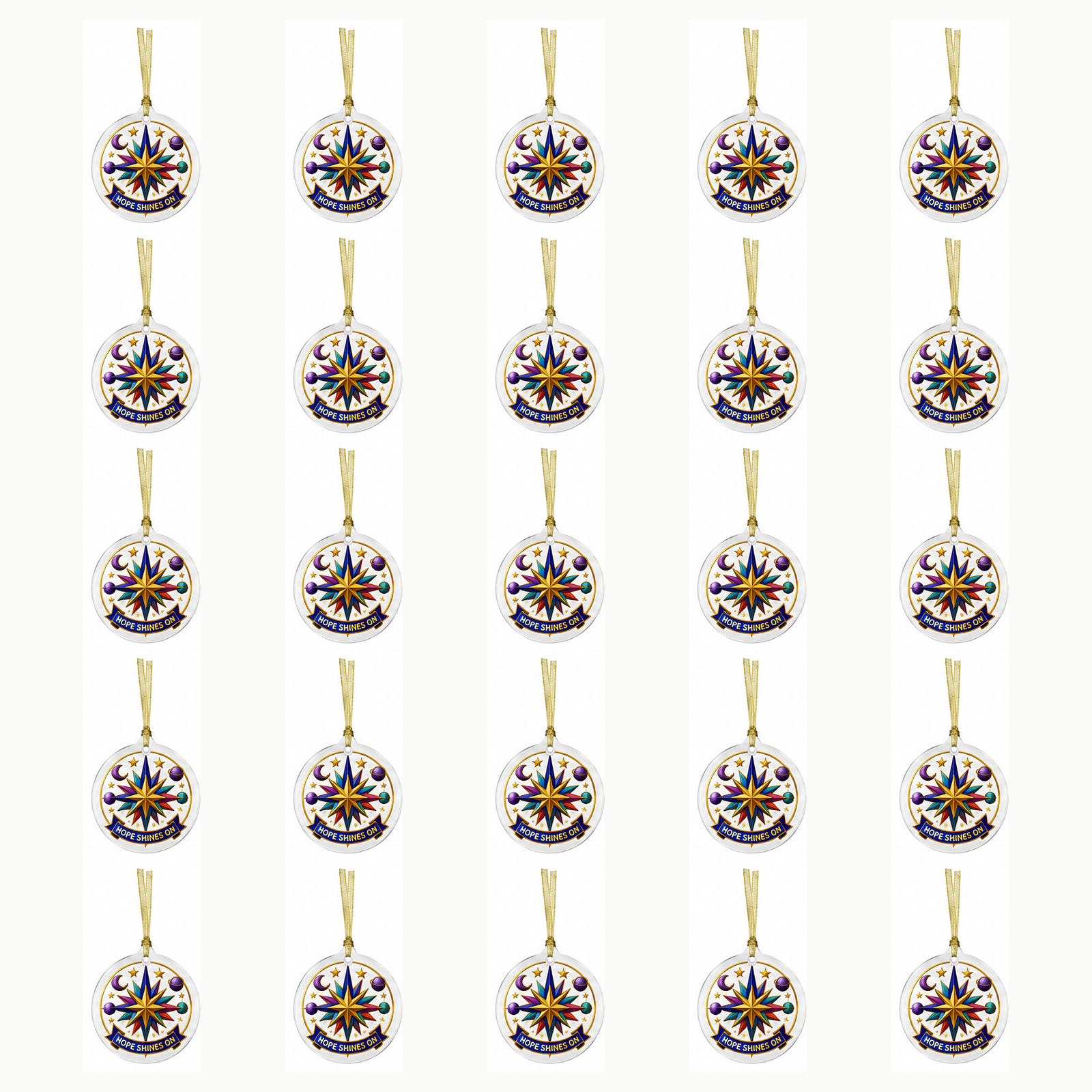 Hope Shines On Celestial Glass Ornament